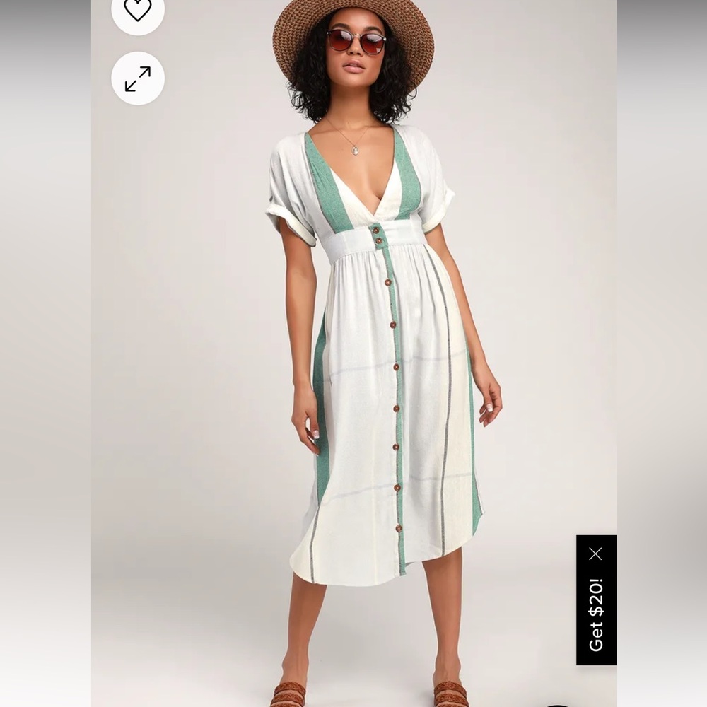 O’Neil - Reid Light Blue Multi Stripe Button-Up Midi Dress